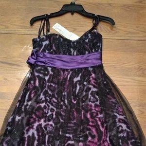 Purple and Cheetah Print Party Dress